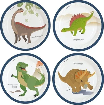 Party nádobí Amscan Papírové talířky Dinosauři 23 cm 8 ks