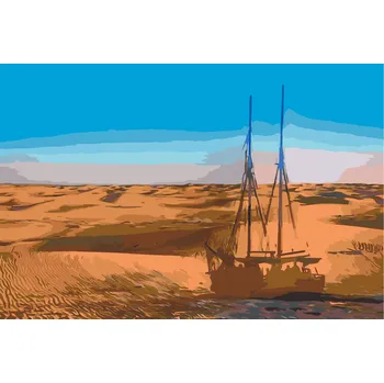 Malování podle čísel - Loď duchů Velikost: 40x60cm, Rámování: Pouze srolované plátno