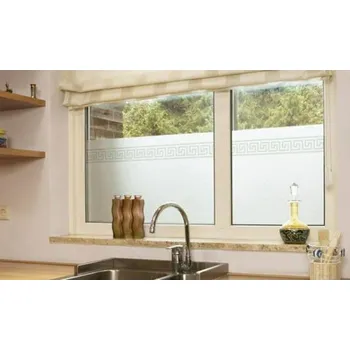 Okenní dekorace PATIFIX | samolepicí okenní fólie na sklo 11-2505 | šíře 45 cm | STAROVĚKÉ ŘECKÉ MEANDRY + Samolepicí tapeta starověké řecké meandry na okno a sklo (metráž) PATIFIX 11-2505 v šíři 45 cm