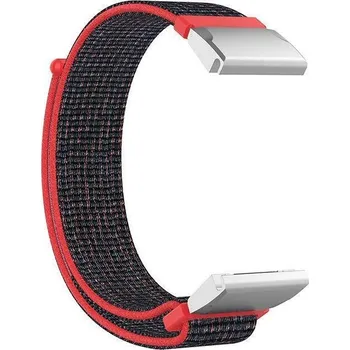 Ostatní příslušenství k chytrým hodinkám eses Nylonový řemínek pro Garmin - Šedo růžový, Stříbrný QuickFit 26 mm