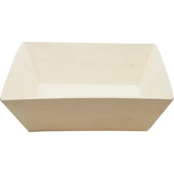 Jednorázové nádobí Miska dřevěná (z dýhy) 14x12,5x4 cm/ 12ks