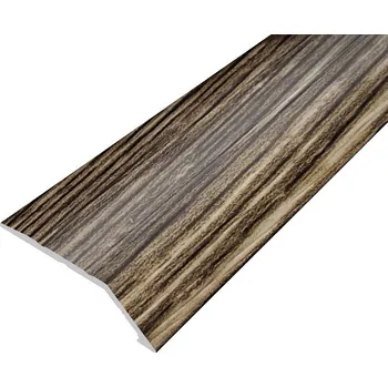 Stavební profil AP6 nájezdová lišta samolepící ACARA, hliník + fólie dub šedožíhaný, 14,5 mm, 0,9 m