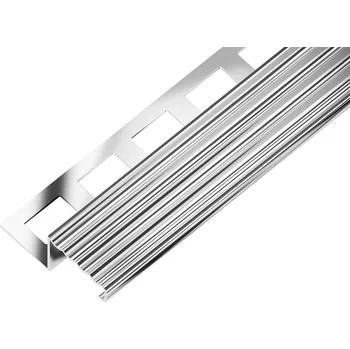 Stavební profil SP22 schodová lišta TREP ACARA, nerez lesk V2A protiskluz, 13,5 mm, 2,5 m