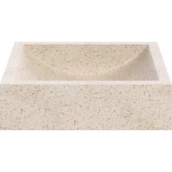 Umyvadlo Kave Home Bílé hranaté terrazzo umyvadlo na desku Delina 45 x 40 cm