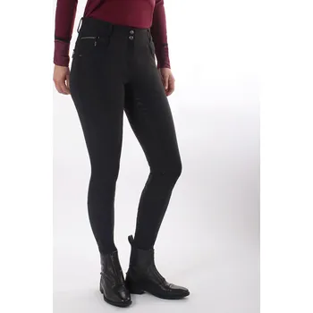 Jezdecké kalhoty QHP Rajtky Ninthe QHP, s gripem, dámské, černé 42