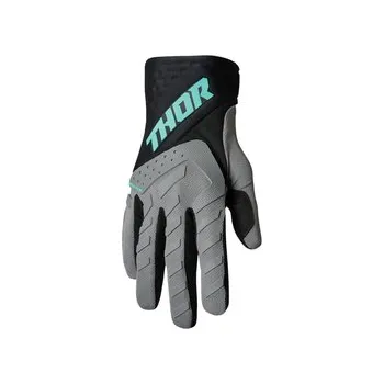 Moto rukavice Mx Rukavice Thor Spectrum Gray / Black / Mint, Velikost XL