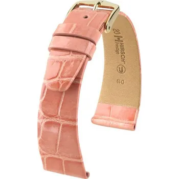 Řemínek na hodinky Kožený řemínek Hirsch Prestige M 02207123-1, oranžový, aligátoří kůže, délka M, Quick Release - 12 mm