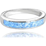 Stříbrný prsten s velkými světle modrými zirkony