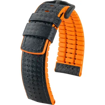 Módní doplněk Kožený řemínek Hirsch Ayrton L 0917692050-5, černý, teletina/přírodní kaučuk, délka L, Quick Release