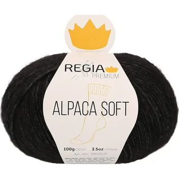 Příze Regia Premium Alpaca Soft 99 černá (Příze Regia Premium Alpaca Soft 99 Schwarz meliert)