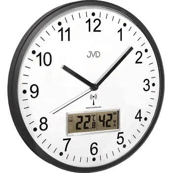 Hodiny Přesné rádiem řízené nástěnné hodiny JVD RH78.2 (s teploměrem a vlhkoměrem)