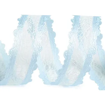 Stuha Stuha pavučinka šíře 25 mm, barva 4 modrá pomněnková