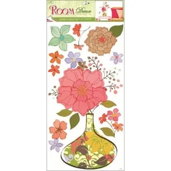 Samolepící dekorace Anděl Přerov Samolepky na zeď květovaná váza, 60x32cm