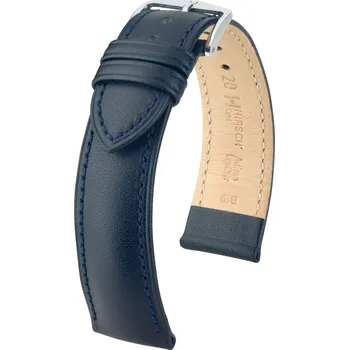 Řemínek na hodinky Kožený řemínek Hirsch Kent L 01002080-2, modrý, teletina, délka L, Quick Release - 18 mm