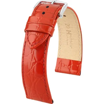 Módní doplněk Kožený řemínek Hirsch Crocograin M 12302820-2, červený, teletina, délka M, Quick Release