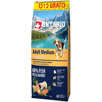 Krmivo pro psa Ontario Adult Medium Fish/Rice