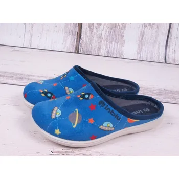 Chlapecké bačkory Pantofle papuče bačkory Inblu B9-39-028 modré kosmo velikost: 29