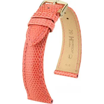 Řemínek na hodinky Kožený řemínek Hirsch London L 04266022-1, oranžový, ještěrčí kůže, délka L, Quick Release
