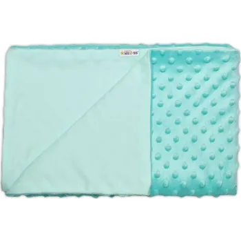Dětská deka Luxusní bavlněná dečka s minky 100x75 cm - mátová