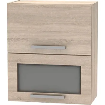 Kuchyňská skříňka Tempo Kondela Horní výklopná skříňka se sklem 2DV, dub sonoma, NOPL-009-OH