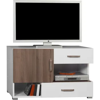 Televizní stolek Stolek televizní arktická bílá/ořech FLEXI 11