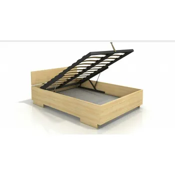 Postel Visby Postel s úložným prostorem Bergman High BC 120x200 cm, borovice masiv (Barva dřeva: Bílá, Volba roštu: Lamelový rošt)