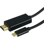 Kabel GoGEN HDMI 1,4 / USB typ C 3.1, 1,5m, pozlacený - černý