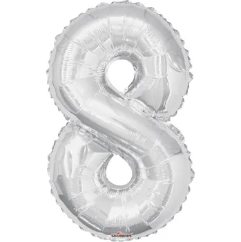 Balónek Kaleidoscope Nafukovací číslice stříbrná 86 cm 8