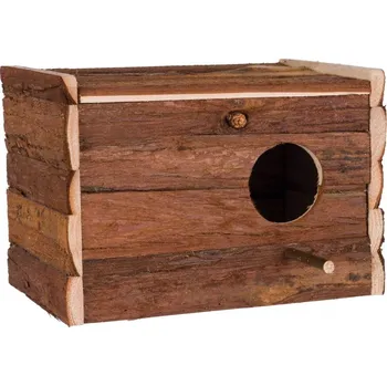 Hnízdní budka Trixie hnízdící budka z přírodního dřeva pro agapornise, neofémy, korely malé a středně velké papoušky 30 x 20 x 20 cm