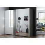 Casarredo Šatní skříň SACRAMENTO 250 grafit/bílá lesk