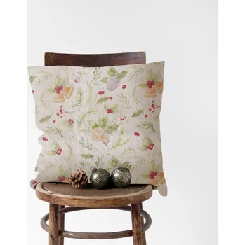 Povlak na polštářek Vánoční lněný povlak na polštář Linen Tales Jingle Bells, 40 x 40 cm ID_1401875
