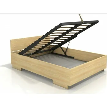 Postel Visby Postel s úložným prostorem Bergman High BC Long 120x220 cm, borovice masiv (Barva dřeva: Palisandr, Volba roštu: Lamelový rošt)