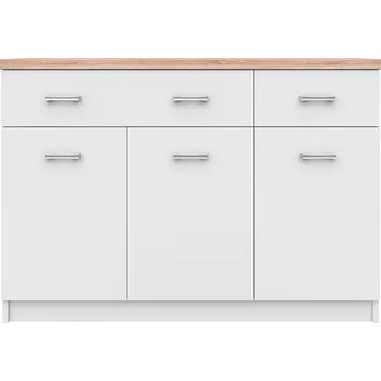 Komoda Tempo Kondela Komoda 3d2s, bílá / dub sonoma, TOPTY TYP 07