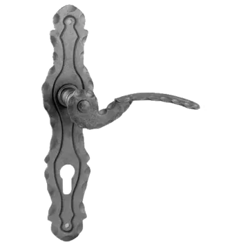 Dveřní kování Klika + štítek 260 x 57 x 3 mm, rozteč 90 mm, bez povrchové úpravy