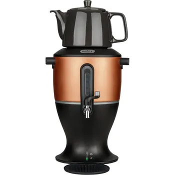 Rychlovarná konvice luxusní elektrický samovar Mulex 4,0 černý měděný s porcelánovou konvicí