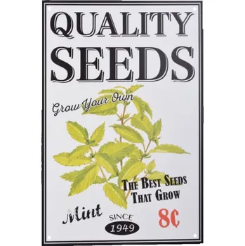 Plechová cedule Plechová cedule na zeď semínka máty 20,2 x 0,1 x 30,1 cm
