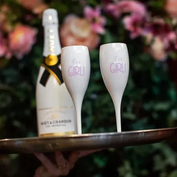 Sklenice CHEERS NO.1 IT S A GIRL, sklenice na sekt 100ml KOZIOL, bílá (Barva-bílá)