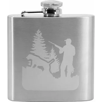 Placatka Lucca di Maggio® Ocelová kapesní lahev - placatka myslivec 180 ml v dárkovém balení - 97132