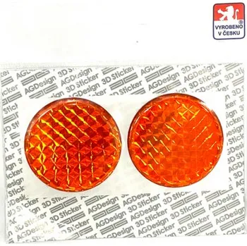 Směrový světlomet odrazka oranžová samolepící pr. 50mm kulatá 2ks