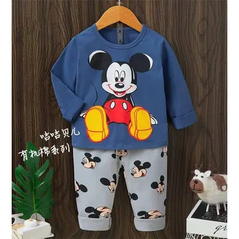 Disney Roztomilá dětská pyžámka s motivy pohádkových hrdinů Varianta: Myšák Mickey, modro-šedá, Velikost: 2T