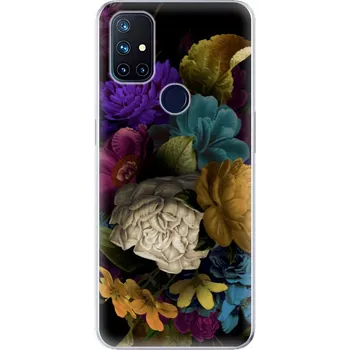 Pouzdro na mobilní telefon Silikonové pouzdro iSaprio - OnePlus Nord N10 5G - Dark Flowers (Odolný silikonový kryt, obal, pouzdro iSaprio - OnePlus Nord N10 5G - Dark Flowers - skvělá ochrana a pružnost, stylový UV potisk, lehkost, tiskne se v České republice)
