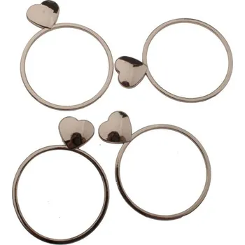 Kroužek na ubrousek Kroužek na ubrousky - stříbrné se srdíčky - 4 ks