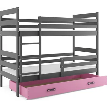 Postel BMS GROUP Patrová postel ERYK 90x200 cm, grafitová/růžová (Volba matrace: Pěnová matrace)