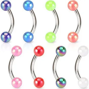 Piercing Piercing do obočí metalické kuličky (oranžová)