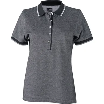 Dámské tričko Dámské triko s límečkem trendy JAMES NICHOLSON JN703 BLACK/WHITE M