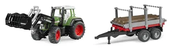 autíčko Bruder 1163 Traktor Fendt Vario 926 s nakladačem a přívěsem na klády