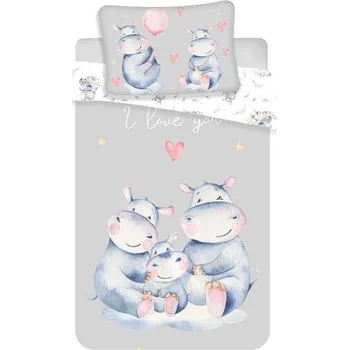 Povlečení JERRY FABRICS Povlečení do postýlky Hrošíci baby Bavlna, 100/135, 40/60 cm