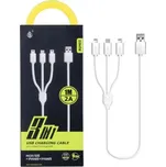 Nabíjecí kabel PLUS AU402 3v1 2A pro MicroUSB, 2xiPhone Lightning