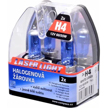 Povinná bezpečnostní výbava Compass White Laser 08569 H4 12V 60/55W 2 ks