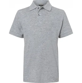 Chlapecké oblečení Dětské triko s límečkem premium JAMES NICHOLSON JN070K GREY HEATHER XS